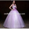 Trendy Princess Sweetheart Sans manches Puffy Organza Purple Quinceanera Robes Elegant Lady